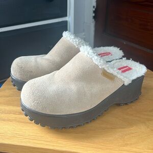 Unionbay 90s 00s suede chunky slip-on shoes clogs Size 6